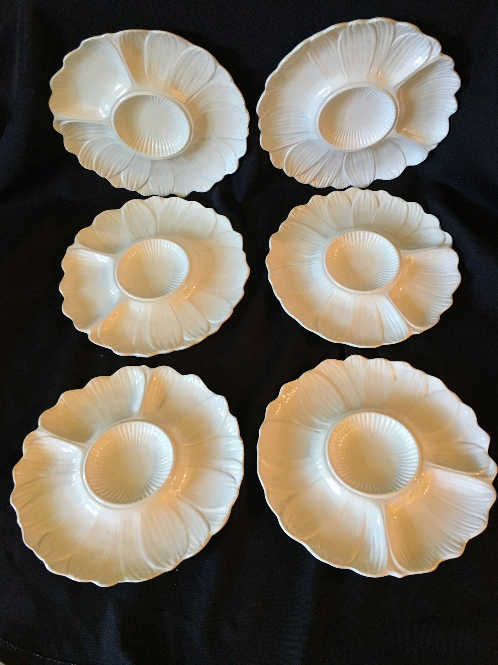 Set of 6 Made In Italy white Flower Snack Plates Etsy
