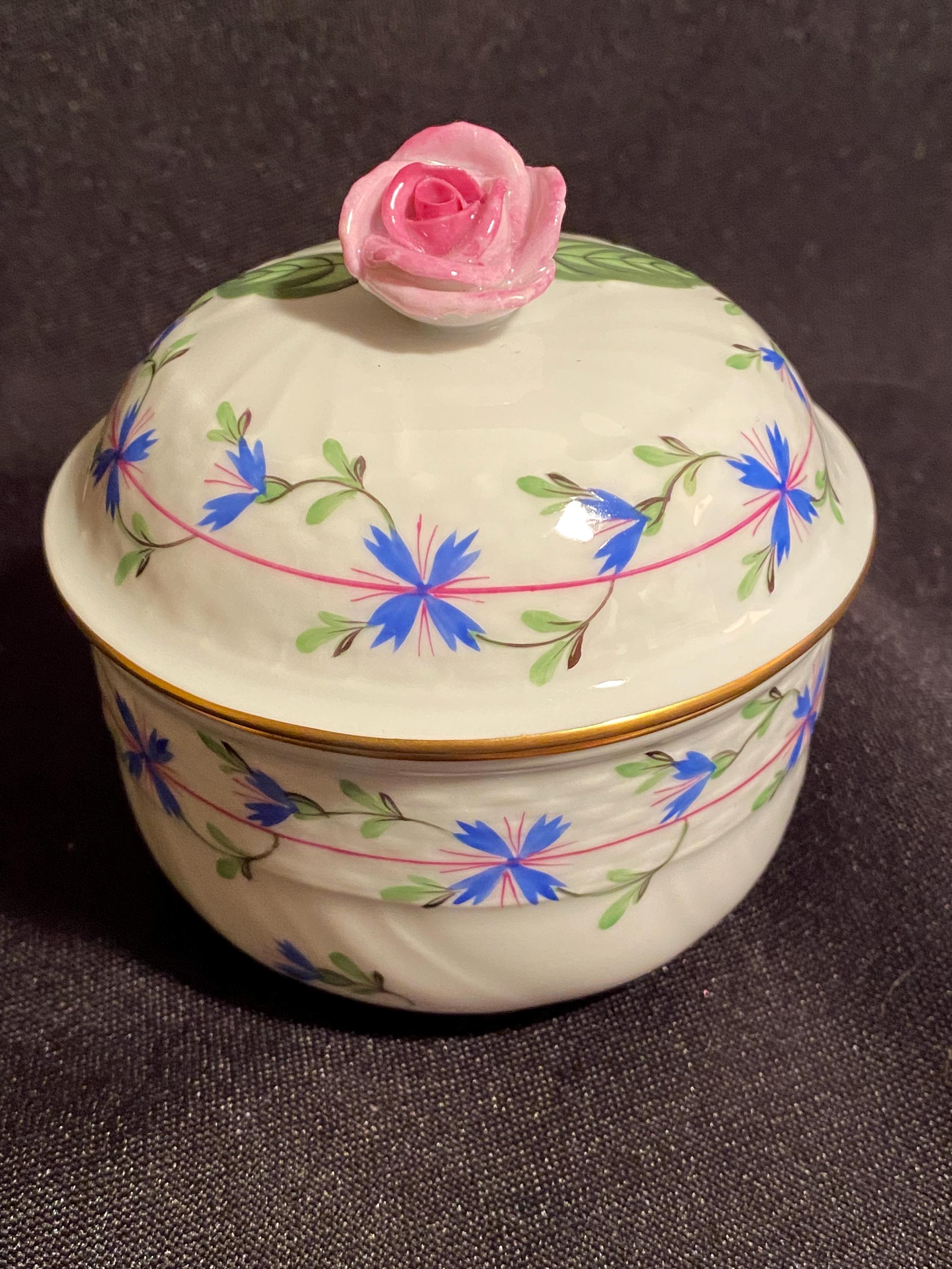 HEREND HUNGARY OPEN SUGAR BOWL ハンガリー製 Herend Blue Garland Sugar Bowl With Lid - Etsy