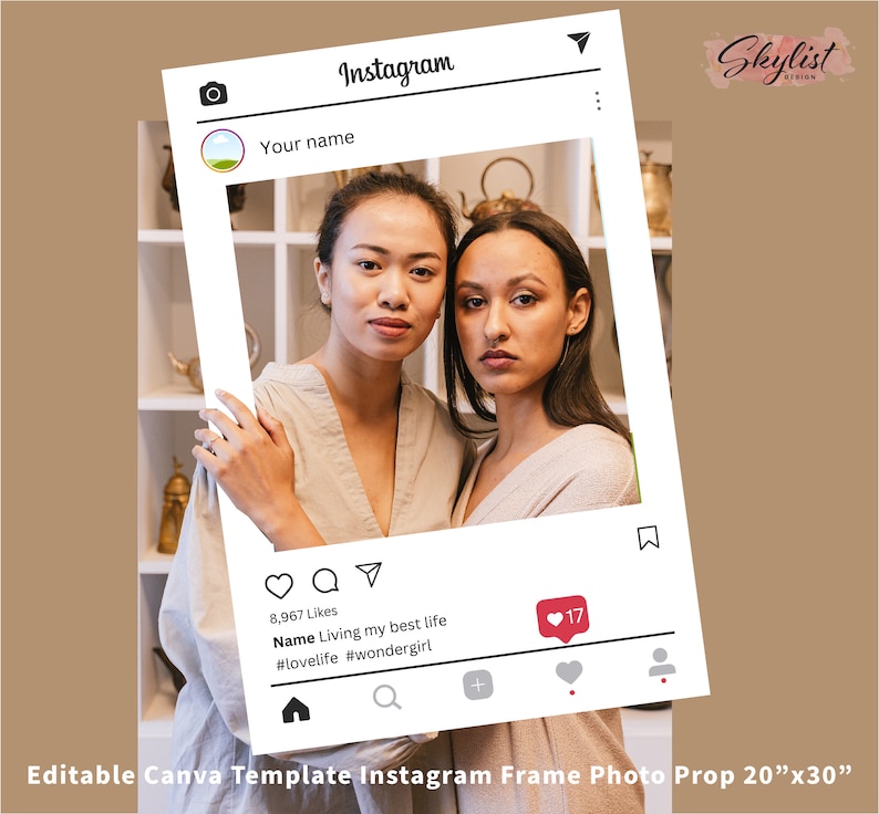 Instagram Selfie Photo Frame Cut Out Drag and Drop, Simple and Easy ...