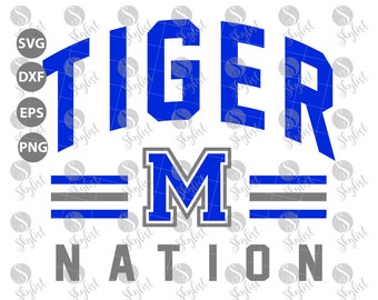 Tiger Nation M for Silhouette studio and Cricut design space, cutting files, instant download