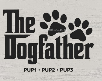 Personalized Dog Names DogFather Digital Design instant download.