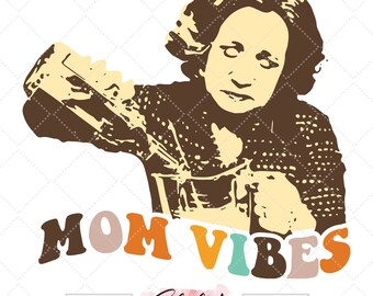 Lustige Mom Vibes 70's Show Kitty Retro für Silhouette Studio und Cricut Design Space, Plotterdatei, sofortiger Download