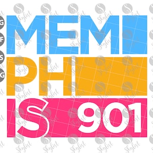 Memphis 901 for Silhouette Studio and Cricut design space, cutting files, instant download