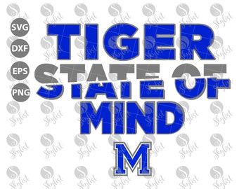 Tiger State of Mind Memphis for Silhouette studio and Cricut design space, cutting files, instant download