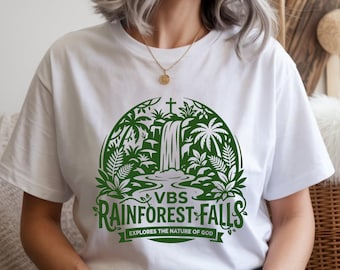 VBS Christian Rainforest Falls theme T-shirt design digital instant download