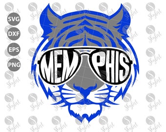 Memphis Tiger Cool for Silhouette studio and Cricut design space, cutting files, instant download