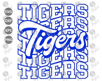 Tigers Fans Stacked lettering for Silhouette studio and Cricut design space, cutting files, instant download