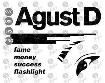 K-pop Agust D-2 Suga for Silhouette studio and Cricut design space, cutting files, instant download