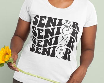 Senior 2026 Retro Stacked Buble letter graduation gift for Silhouette studio and Cricut design space, cutting files, instant download