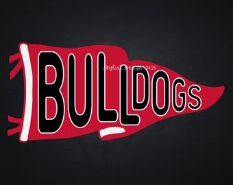 Bulldogs Pennant Flag Sports for Silhouette studio and Cricut design space, cutting files, instant download