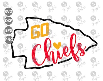 Go Chiefs for Silhouette studio and Cricut design space, cutting files, instant download