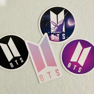 BTS K-pop stickers pack variety logos die cut vinyl