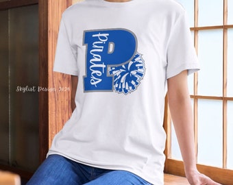 Cheerleader Pom Pom T-shirt Editable in Canva template, simple and easy, digital instant download.