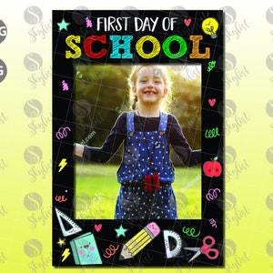 First Day of school welcome back to school photo prop printable photo frame instant digital download