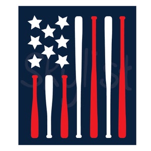 Baseball Bat Flag for Silhouette studio and Cricut design space, cutting files, instant download