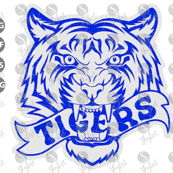Tigers mascot tiger pride for Silhouette studio and Cricut design space, cutting files, instant download