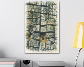 Aging Tree Bark Texture Canvas, Stretched 1.5" | Rustic Architectural Art