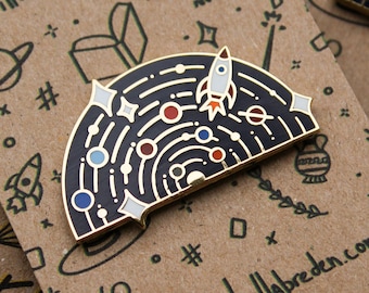 Space Explorer Enamel Pin | Solar System Hard Enamel Lapel Pin