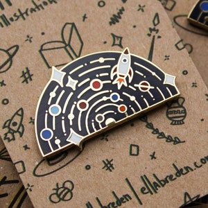Pin de esmalte de explorador espacial / Pin de solapa de esmalte duro del sistema solar