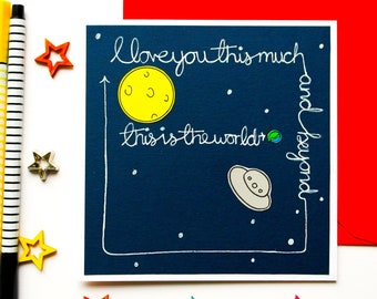 Valentine Space card, Funny Love card, Geeky Boyfriend Girlfriend, Romantic Birthday card, Cute Anniversary card,Nerdy card for Husband wife