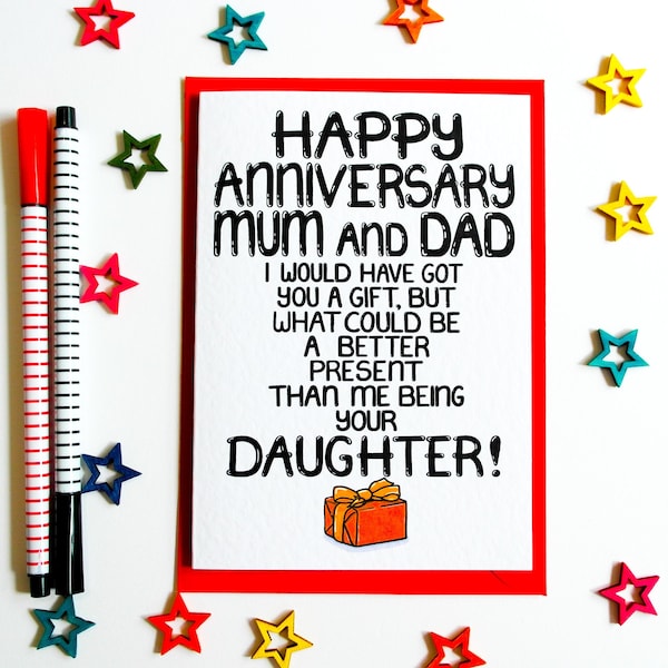 Funny Anniversary Card for Mum and Dad from Daughter, Parents Anniversary Card, Mum and Dad Anniversary, Cheeky Anniversary For Mum and Dad