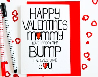 Bump Valentijnsdag kaart, mama liefde van de bult ik hou al van je, Valentijnsdag kaart voor mama aanstaande, aanstaande moeder, mama aanstaande