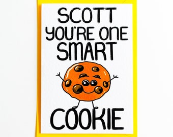 Congratulations Card, You're One Smart Cookie Personalised Card, Well Done Card, Congratulations on your Exam Results, SAT, GCSEs, A-Levels