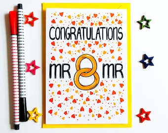 Gay Wedding Card, Mr And Mr Wedding Card, Couple Wedding Card, Wedding Congratulations Card, Happy Couple Card, Gay Couple Card