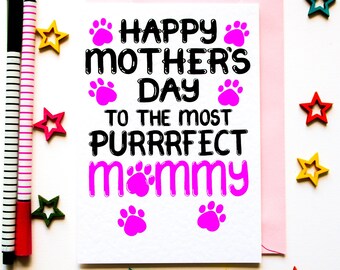 Mother's Day Card From The Cat, Happy Mother's Day From The Cat, Cat Mummy Card, Cute Mother's Day Card For A Cat Mommy, Gift for Cat Lovers