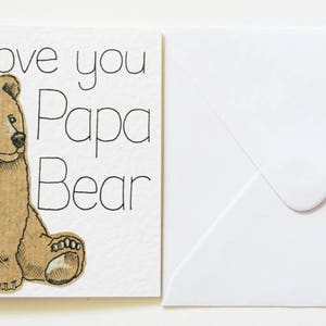 Bear Fathers Day card, Love you Papa Bear Handmade Greeting card, Papa gifts, Daddy Birthday card, First Father's Day card, Card for Dad image 4