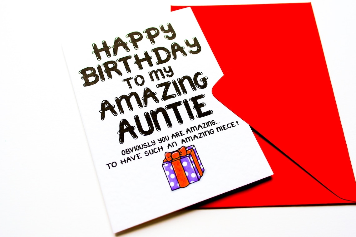 Funny Birthday Card for Auntie Funny Auntie Birthday Card - Etsy