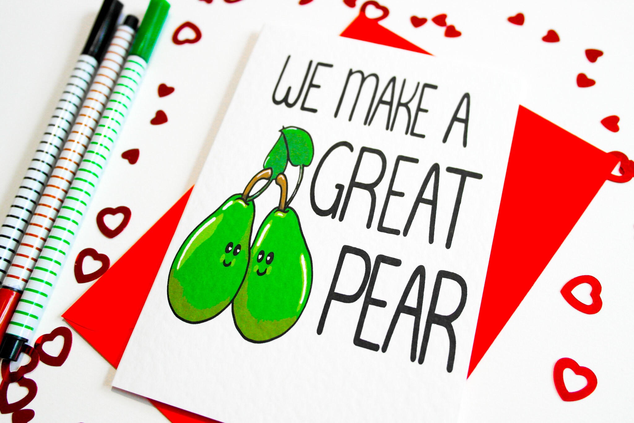 We Make a Great Pear Valentines Card Pun Love Card Funny 