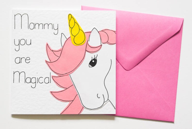 Unicorn Mother's Day Card, Mommy you are Magical unicorn card, Cute unicorn Birthday card for Mommy, Magical card for Mommy, Thank You Mommy image 3