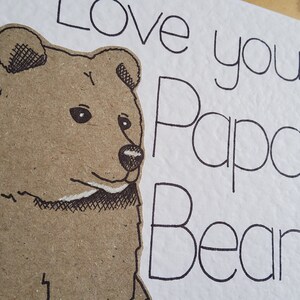 Bear Fathers Day card, Love you Papa Bear Handmade Greeting card, Papa gifts, Daddy Birthday card, First Father's Day card, Card for Dad image 9