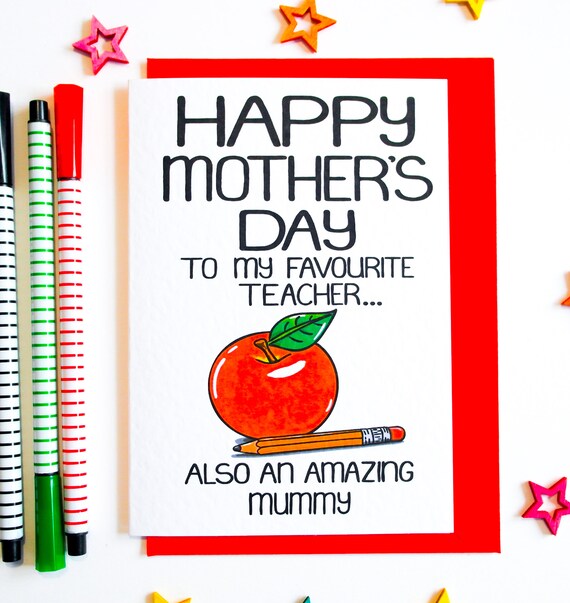 Happy Mothers Day Teacher Happy Mother's Day To My Favourite Teacher...also An | Etsy Denmark