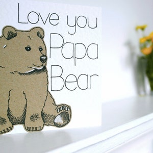 Bear Fathers Day card, Love you Papa Bear Handmade Greeting card, Papa gifts, Daddy Birthday card, First Father's Day card, Card for Dad image 6