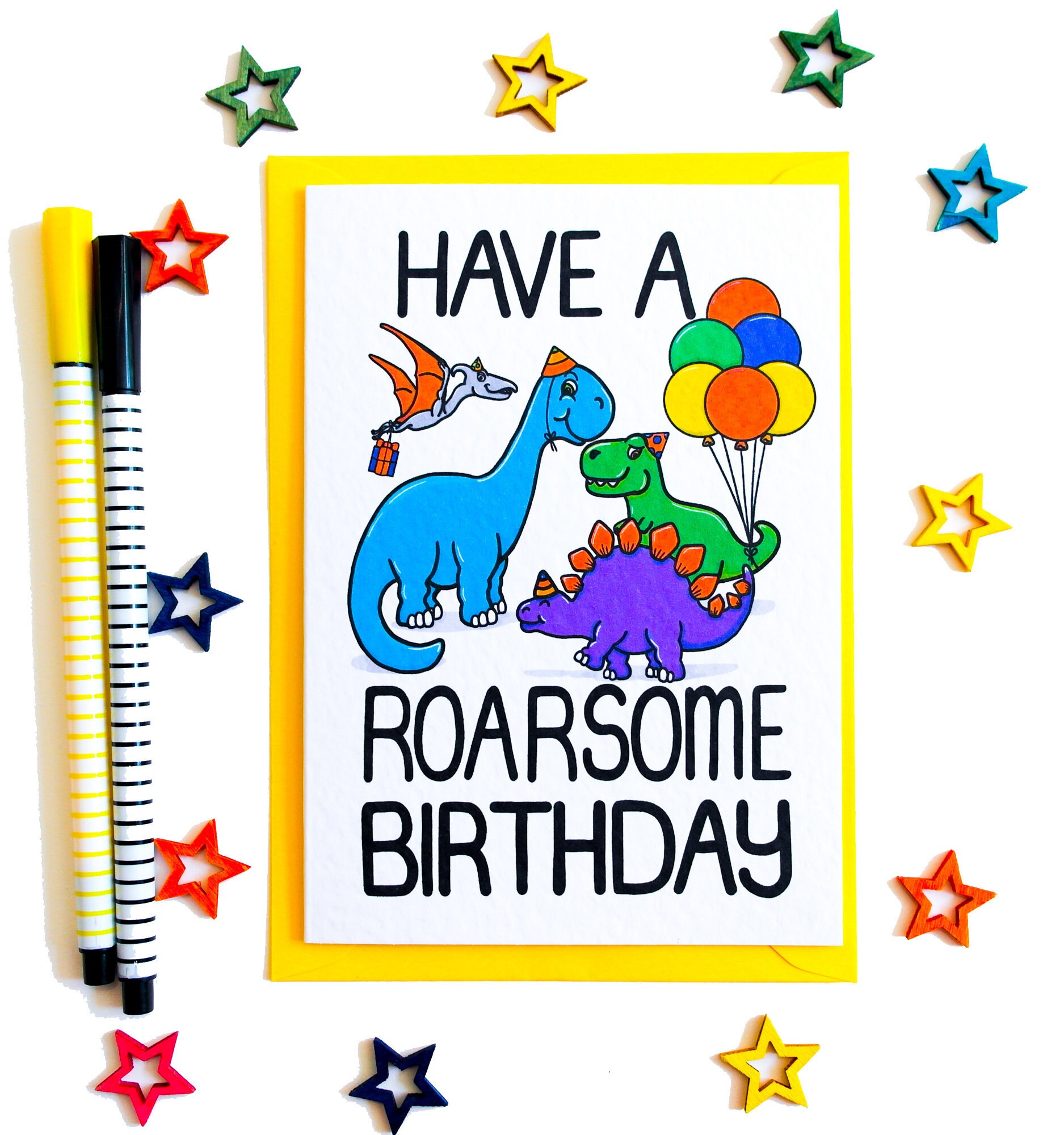 Cute Dinosaur Roarsome 7th Birthday Card