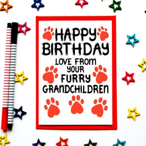 Birthday Card From Furry Grandchildren, Birthday Card For Grandad, Papa From The Dog, Cat, Fur Babies, Dog, Cat Grandma, Nanny Birthday Card image 7