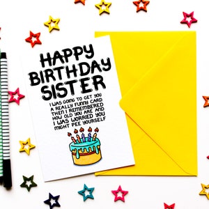 Funny Birthday Card For Sister, Joke Birthday Card From Brother, Sister Sibling image 3