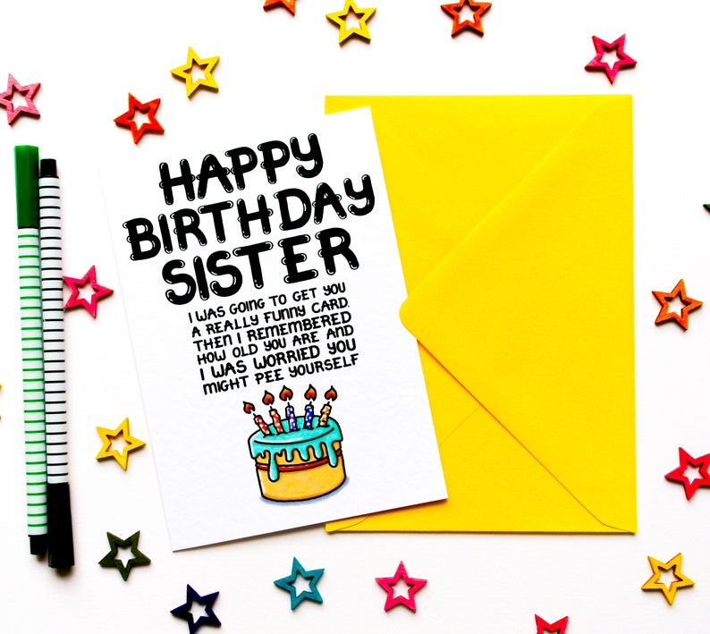 Funny Birthday Card For Sister, Joke Birthday Card From Brother, Sister Sibling image 3