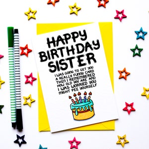 Funny Birthday Card For Sister, Joke Birthday Card From Brother, Sister Sibling image 8