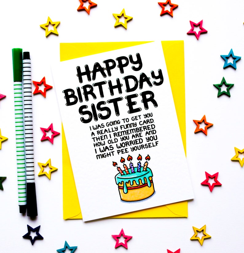 Funny Birthday Card For Sister, Joke Birthday Card From Brother, Sister Sibling image 8