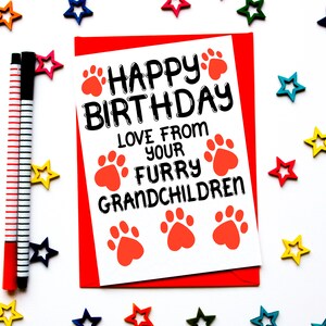 Birthday Card From Furry Grandchildren, Birthday Card For Grandad, Papa From The Dog, Cat, Fur Babies, Dog, Cat Grandma, Nanny Birthday Card image 6