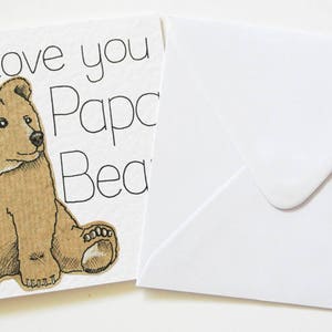 Bear Fathers Day card, Love you Papa Bear Handmade Greeting card, Papa gifts, Daddy Birthday card, First Father's Day card, Card for Dad image 5