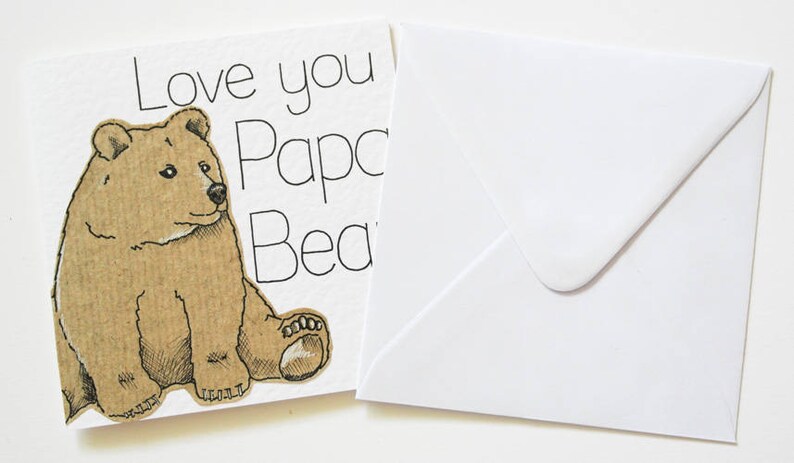 Bear Fathers Day card, Love you Papa Bear Handmade Greeting card, Papa gifts, Daddy Birthday card, First Father's Day card, Card for Dad image 5