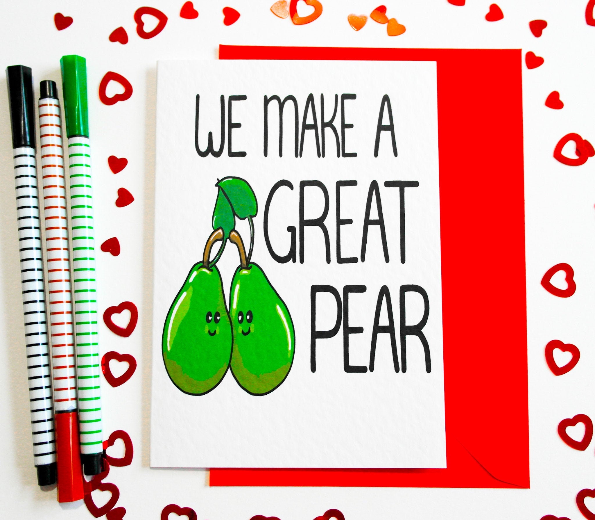 We Make a Great Pear Valentines Card Pun Love Card Funny 