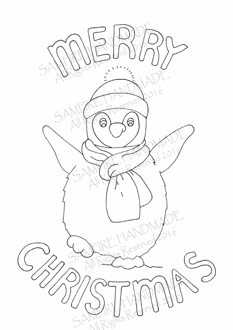Pinguïn Digitale Download Kerstmis Downloads Kleuren In Kids Etsy