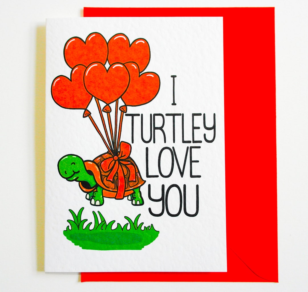 Ich Schildkröte liebe dich Lustige Valentinstag Karte, süße Schildkröte