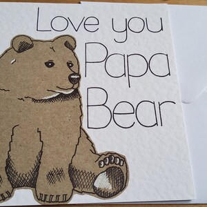 Bear Fathers Day card, Love you Papa Bear Handmade Greeting card, Papa gifts, Daddy Birthday card, First Father's Day card, Card for Dad image 7