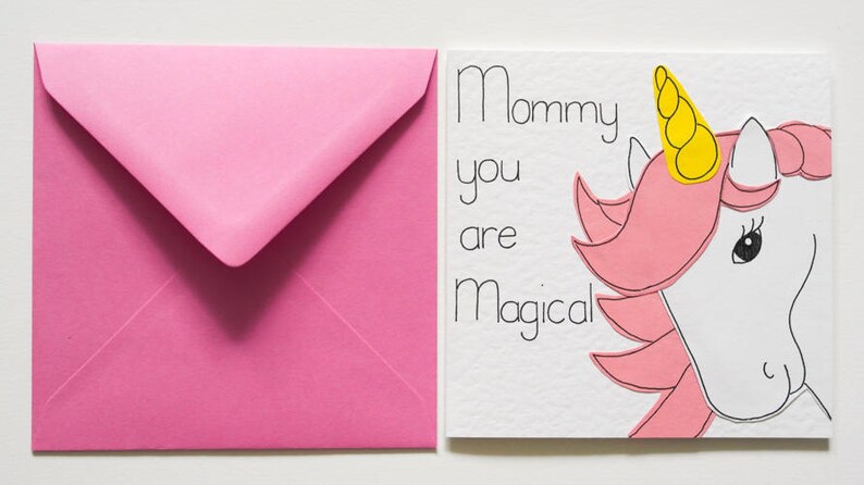 Unicorn Mother's Day Card, Mommy you are Magical unicorn card, Cute unicorn Birthday card for Mommy, Magical card for Mommy, Thank You Mommy image 5